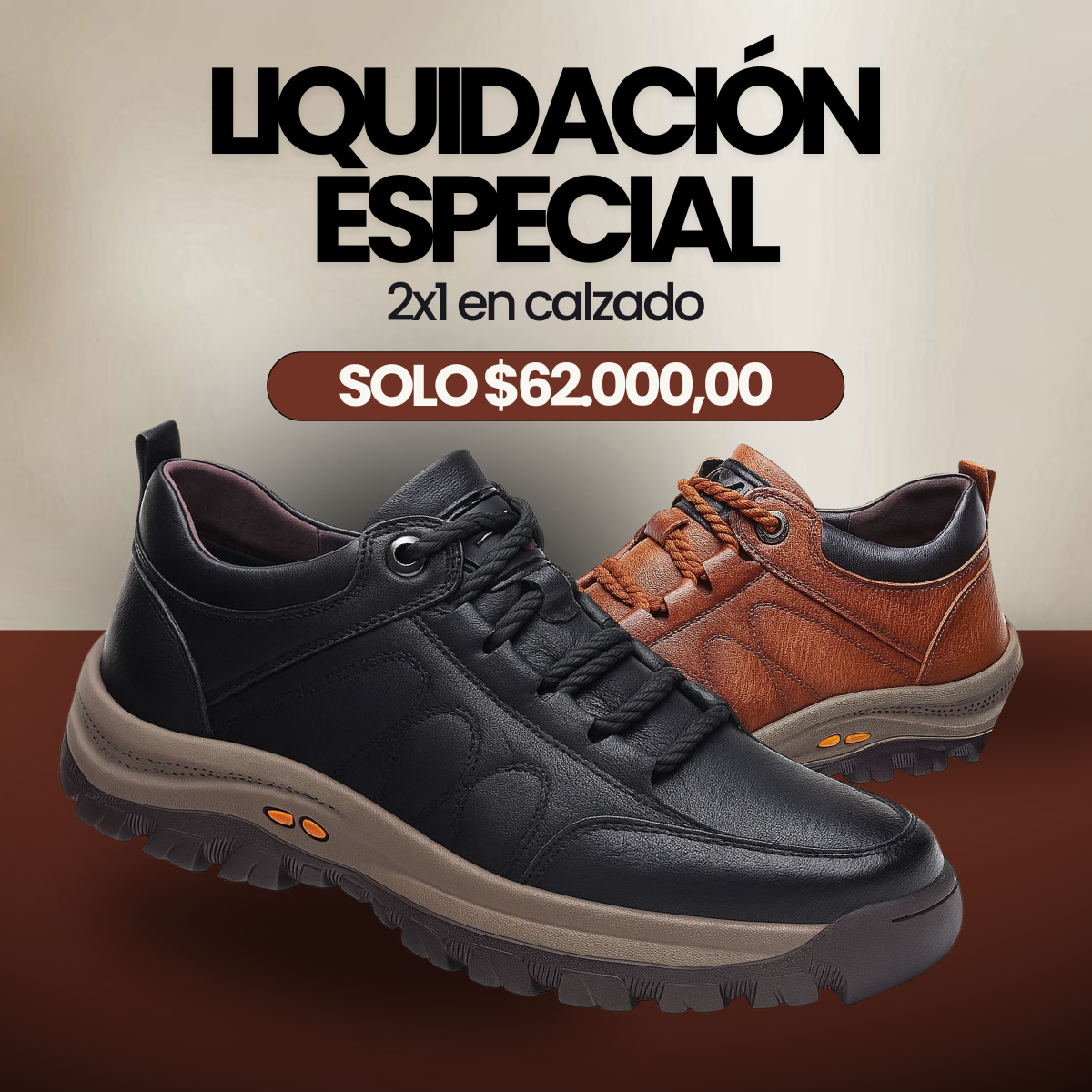 Zapato Antideslizante De Cuero - Compra 1 y Llévate 2